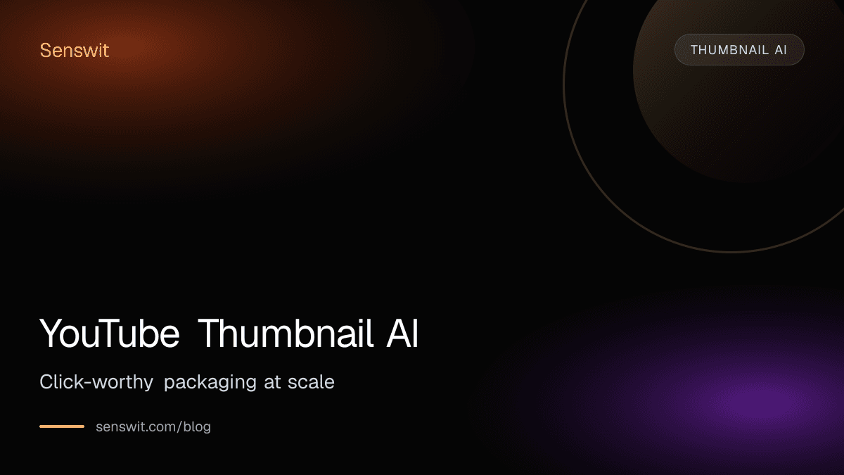 YouTube Thumbnail AI: Click-worthy packaging at scale — Senswit blog for YouTube creators