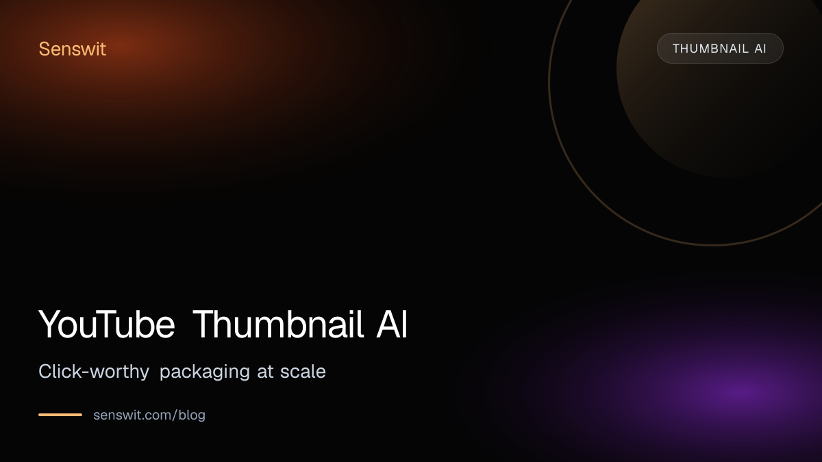 YouTube Thumbnail AI: Click-worthy packaging at scale — Senswit blog for YouTube creators