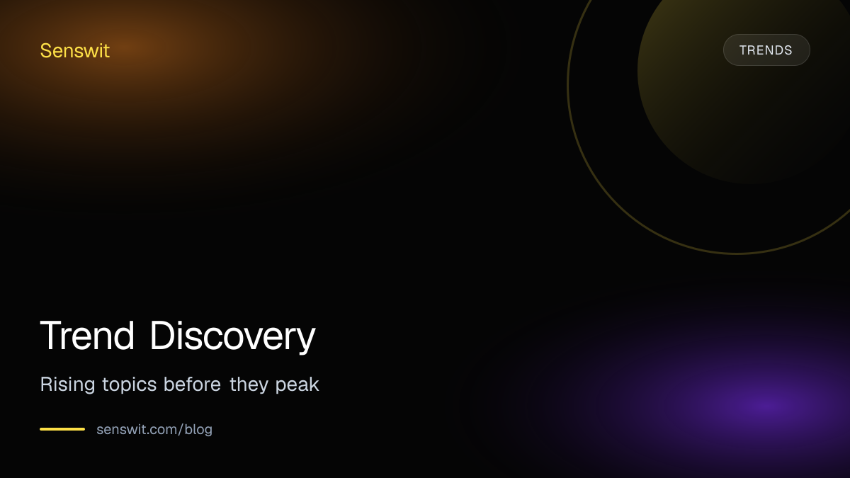 Trend Discovery: Rising topics before they peak — Senswit blog for YouTube creators